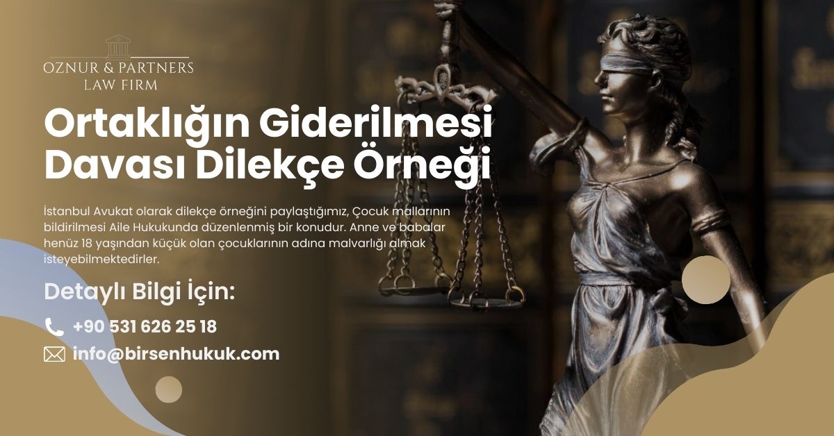 Ortaklığın Giderilmesi Davası Dilekçe Örneği